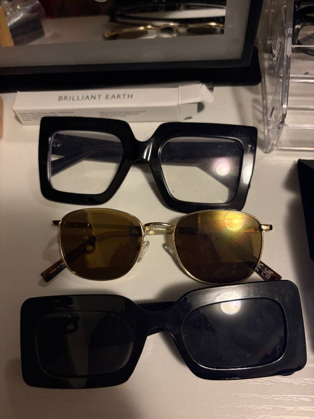 Glasses lot sunglasses blue light glasses black and brown no perscription OS